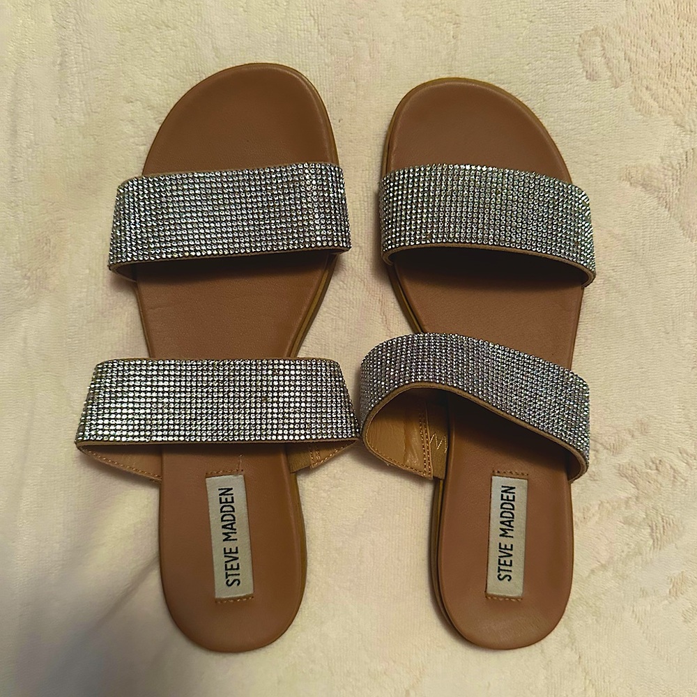 Steve Madden Rhinestone Slide Sandals